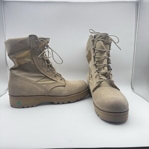 Vibram Hot Weather Army Combat Boots Desert Tan‎ Leather Uppers 9.5R New Tie Up
